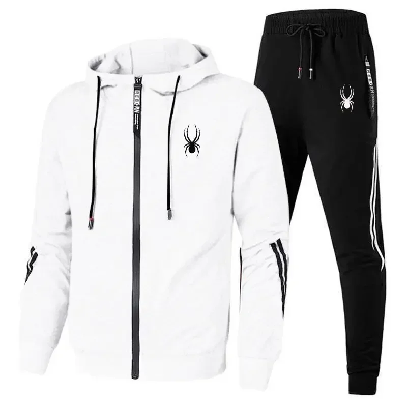 Men\'s zippered jacket and pants 2-piecesportswearsetmen\'s fashionable casualjogging sportswear set, 2024 spring autumn new model