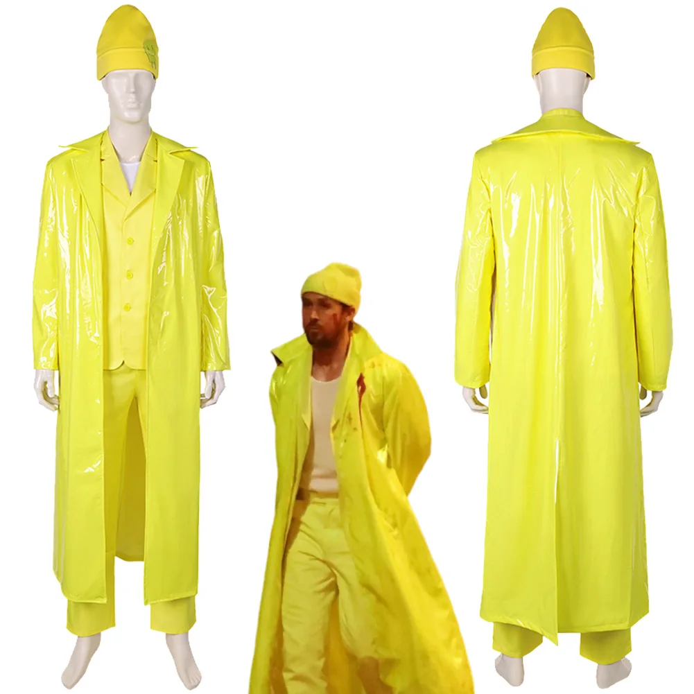 

2024 Movie Fall Guy Costume Disguise Colt Seavers Cosplay Fantasy Yellow Trench Coat Adult Men Roleplay Fantasia Outfits Male