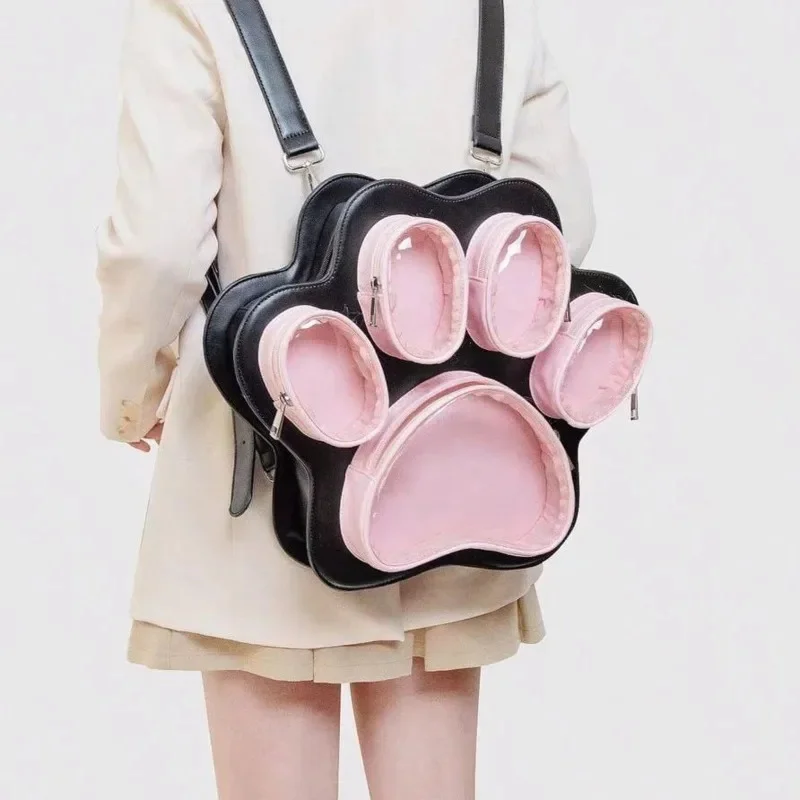 Ins Messenger Y2K Cat Paw Itabag Backpacks Japan Kawaii Artifact Student Anime Transparent Bag BJD Itabag Genuine Backpacks New