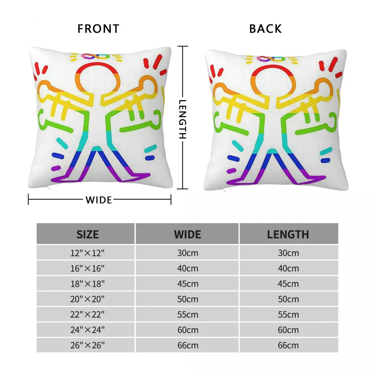 Flappy Hands Are Happy Hands Square Pillowcase Pillow Cover Polyester Cushion Decor Comfort Throw Pillow for Home Sofa