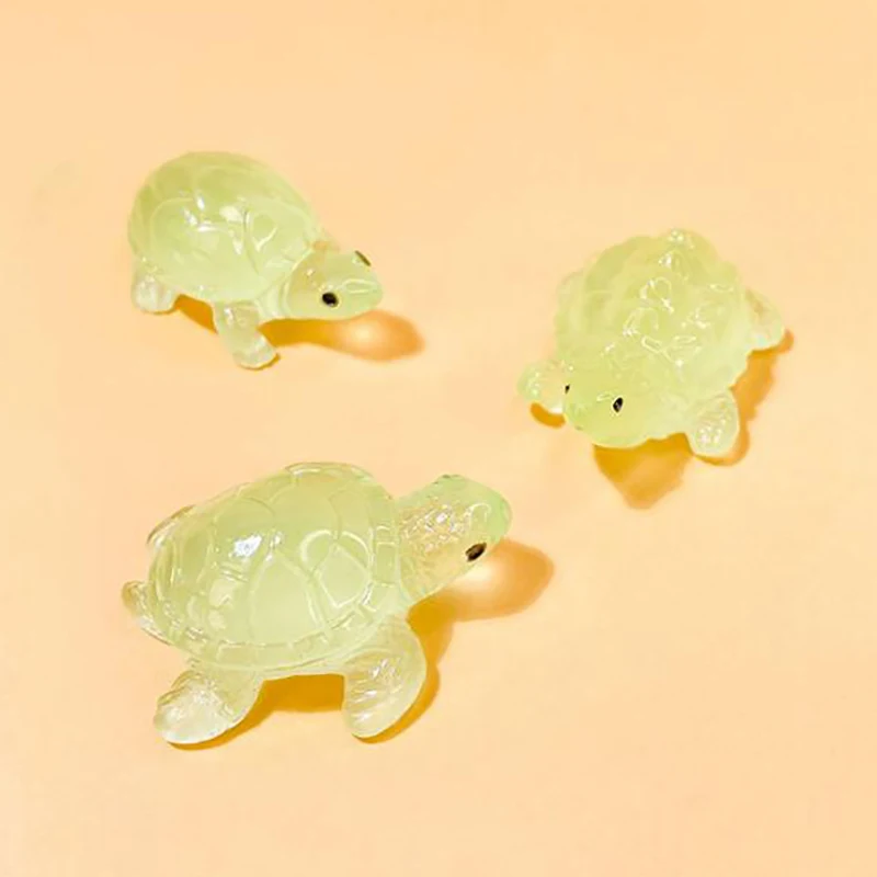 Mini Turtles Luminous Ornament Crafts Miniature Figures Tiny Turtles Micro Landscape Home Decoration Accessories Gifts