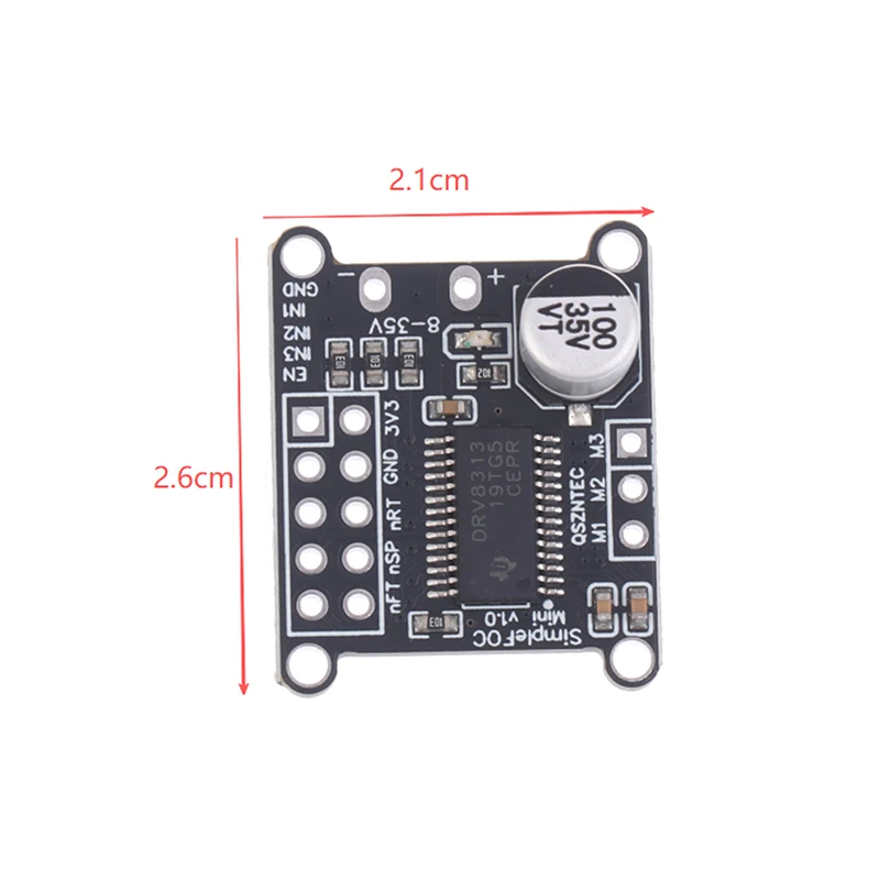 1 Simple FOC Mini DRV8313 Module DC Brushless Motor Driver Board SVPWM Control DC 8-35V