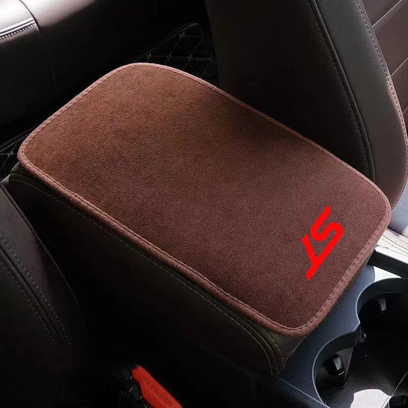 Suede Leather Armrest Mat Arm Rest Protection Cushion Auto Armrests Storage Box Cover Pad For Ford st st-line Focus mk2 f150 st