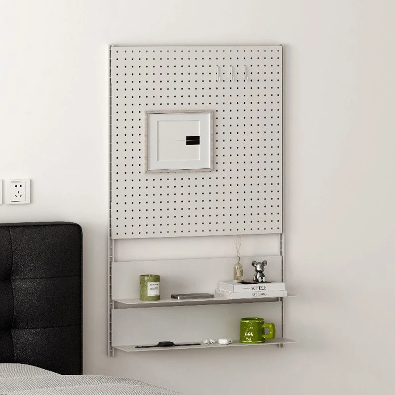Wall-mounted Storage Holders Bathroom Bedroom Organizer Shelf DIY Wall Pegboard Display Rack Metal Household Items Accessories