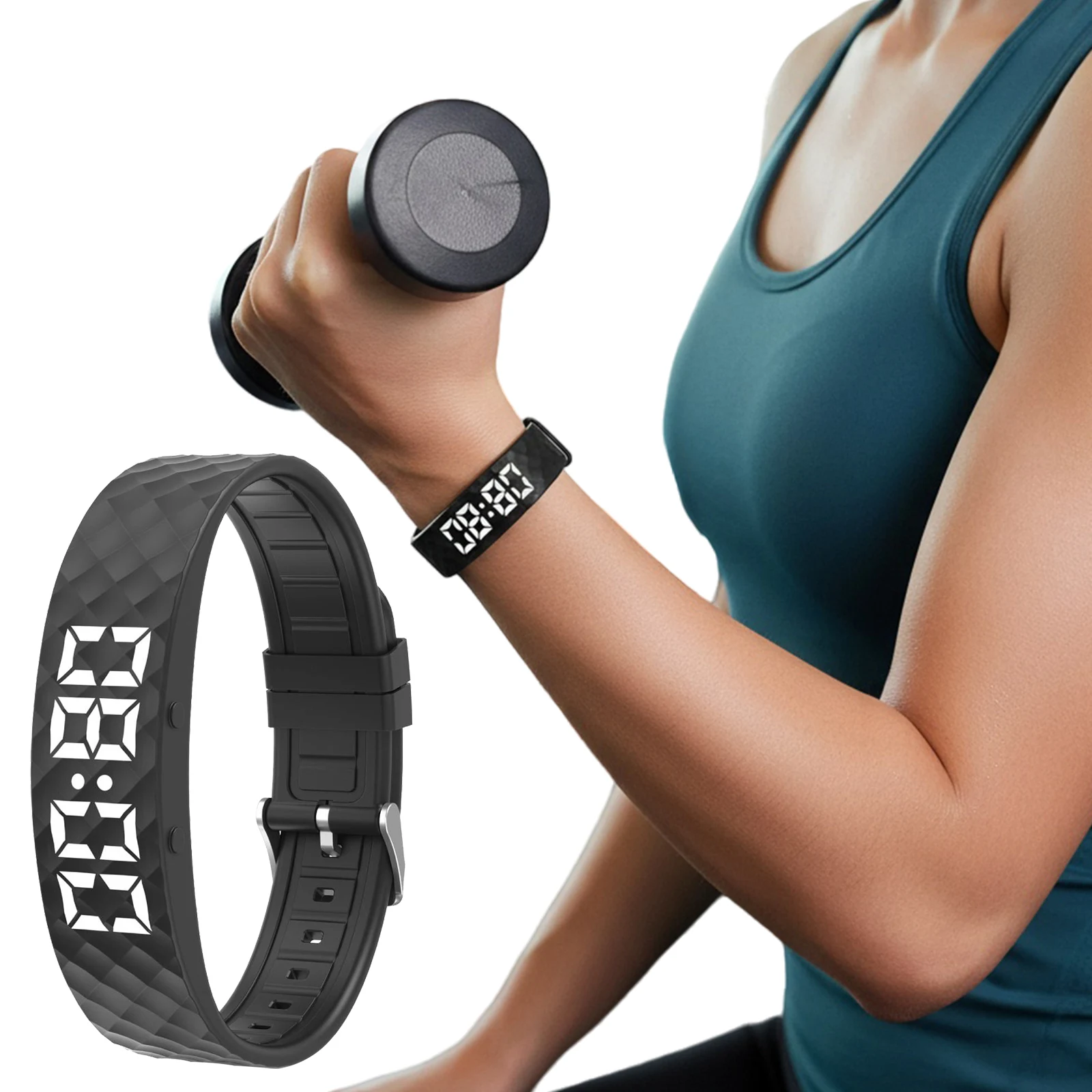 Rechargeable Waterproof Alarm Clock Watch for Heavy Sleepers