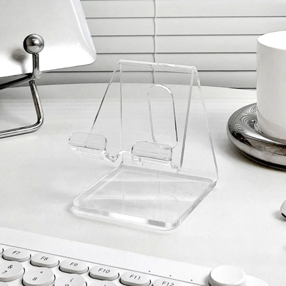 Acrylic Clear Tablet Stand Durable Adjustable Folding PC Support Holder Stand Accessories Crystal Bracket for iPad Air/iPhone