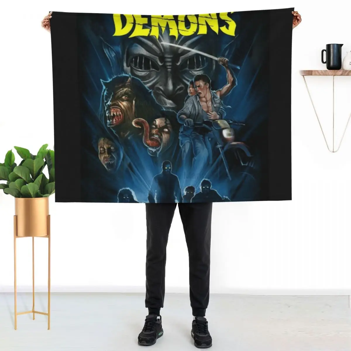 

Demons horror movie poster Throw Blanket Luxurious Soft Fuzzy Blanket for Sofa Bed