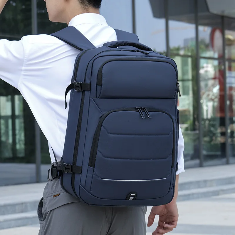 Business Men's Backpack Large Capacity Men's Solid Color Backpack New Multipurpose Men's Computer School Bag