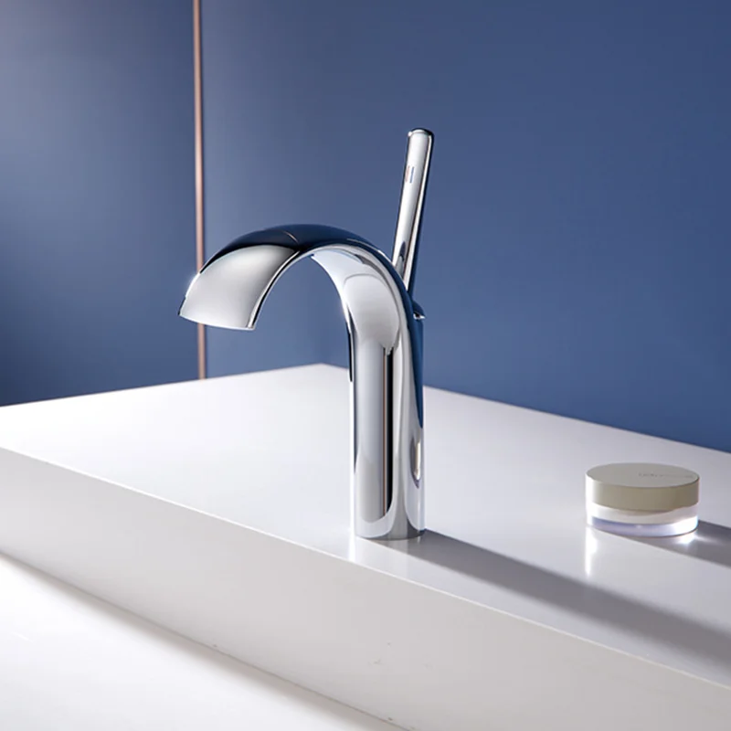 Basin Faucets White/Gun Gray/Chrome/Gold Hot & Cold Mixer Waterfall Taps Washbasin Sink Copper Faucet Bathroom Accessories