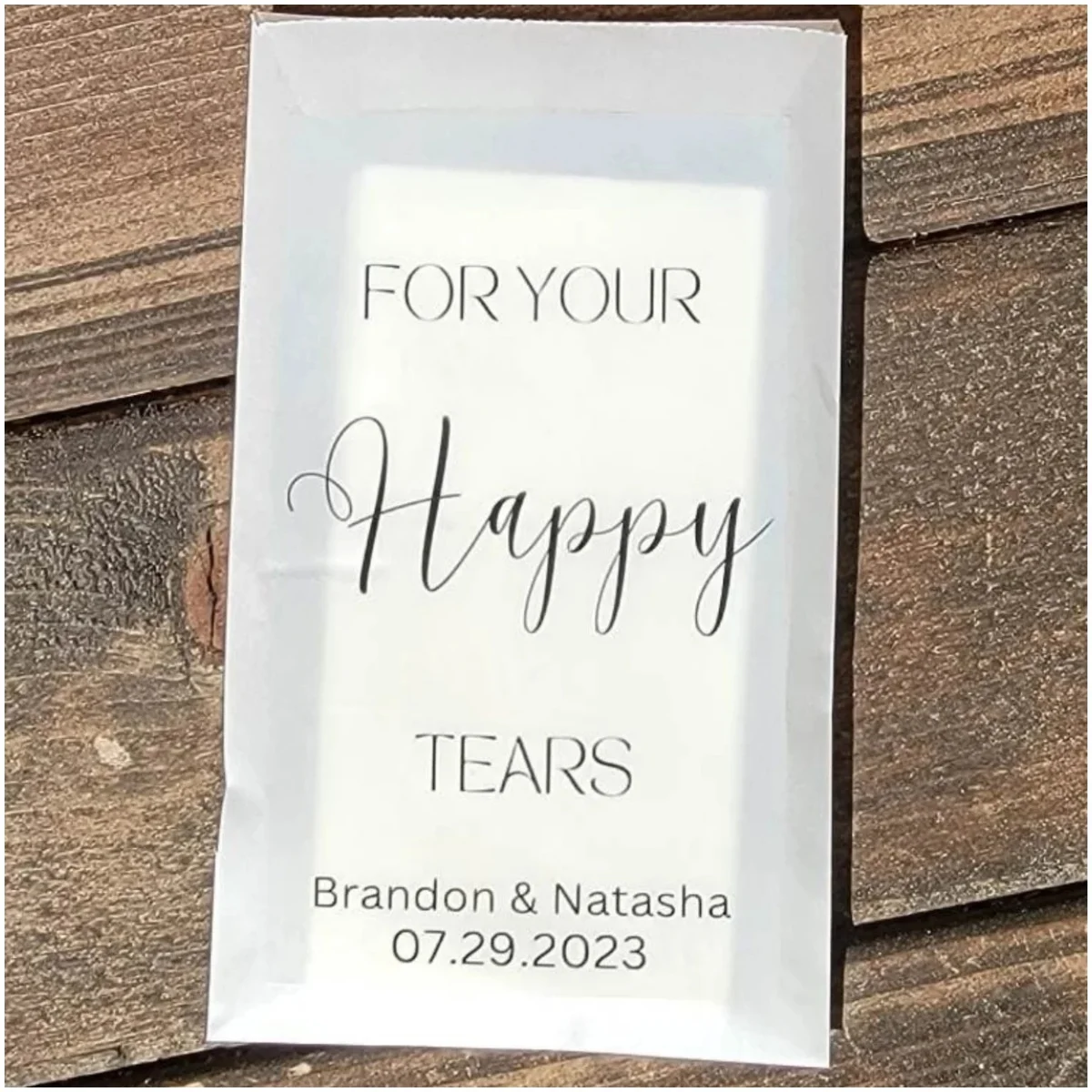 For your happy tears, Wedding tissues, Personalized wedding tissues, personalized wedding favors, Personalized tissues