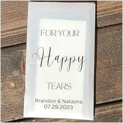For your happy tears, Wedding tissues, Personalized wedding tissues, personalized wedding favors, Personalized tissues