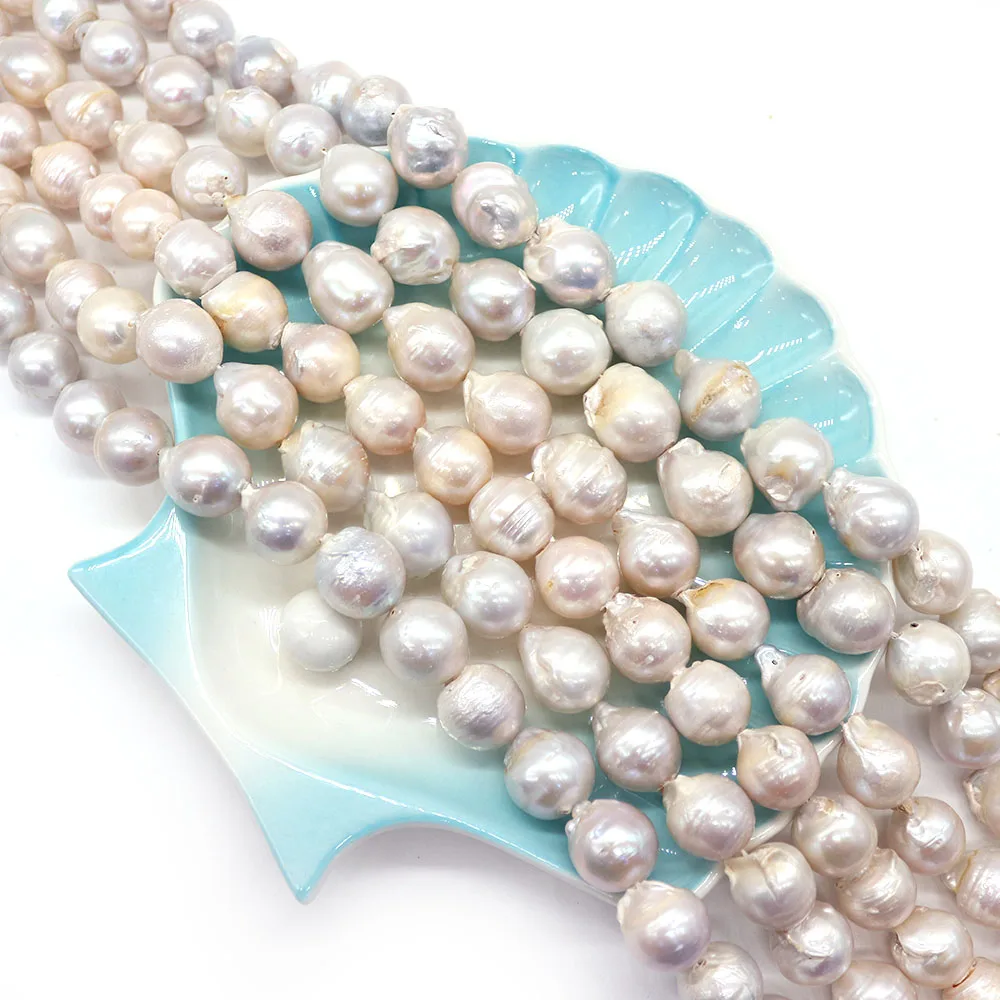 

White Natural Freshwater Pearls Threaded Baroque Irregular Loose Beads for DIY Necklace Gift Jewelry Making Accessories 1 Strand