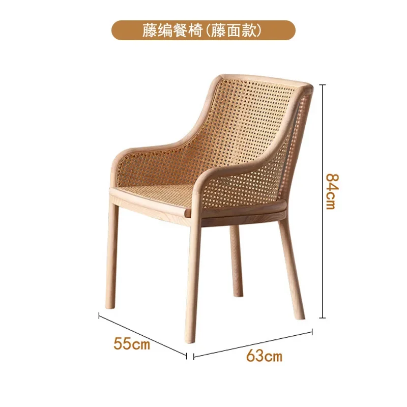 Factory Direct 2026 luxury dining chair rattan Nordic back recliner B & B solid wood home soft bag medieval chair hotel Internet