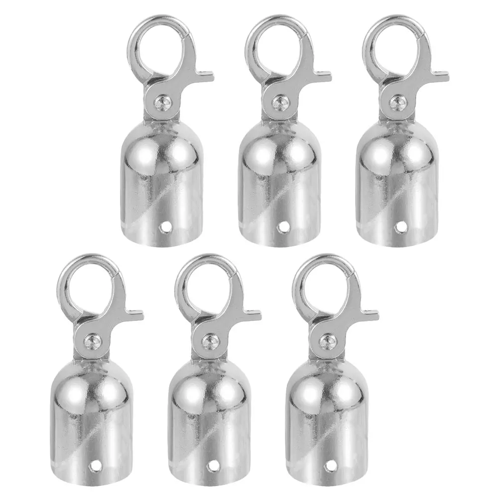 6pcs Hook Accessories Durable Zinc Alloy Connector Silver Rope Cap Isolating Places Decorative Hardware