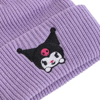 Žhavá sleva Saniro Hello Kitty Beanie Hat ženy roztomilá kreslená cinnamoroll melodie kuromi zimní pletená čepice 6 nejlepší prodej Ohřívač vosku Hello Kitty - №6