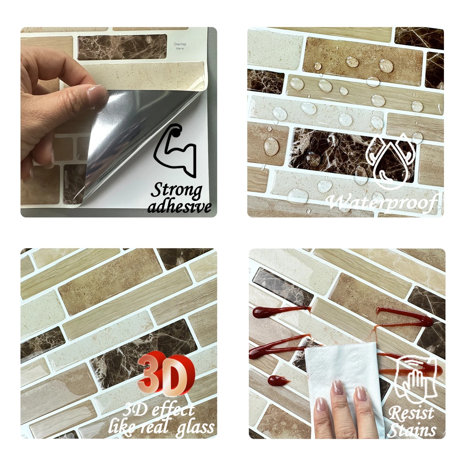 1 Sheet Kitchen Splash Guard Porch Renovation Self-adhesive Wall Stickers