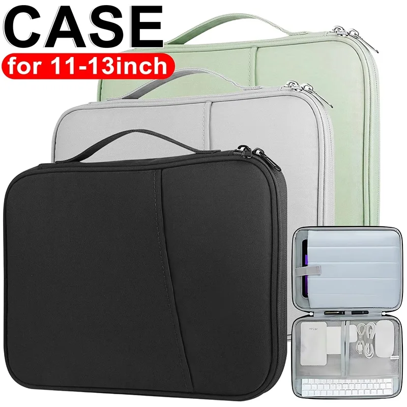 Soft Laptop Handle Bag 11 13 Inch Waterproof Shockproof Sleeve Case For MacBook Air M4 M3 M2 Notebook Protective Pouch Storage