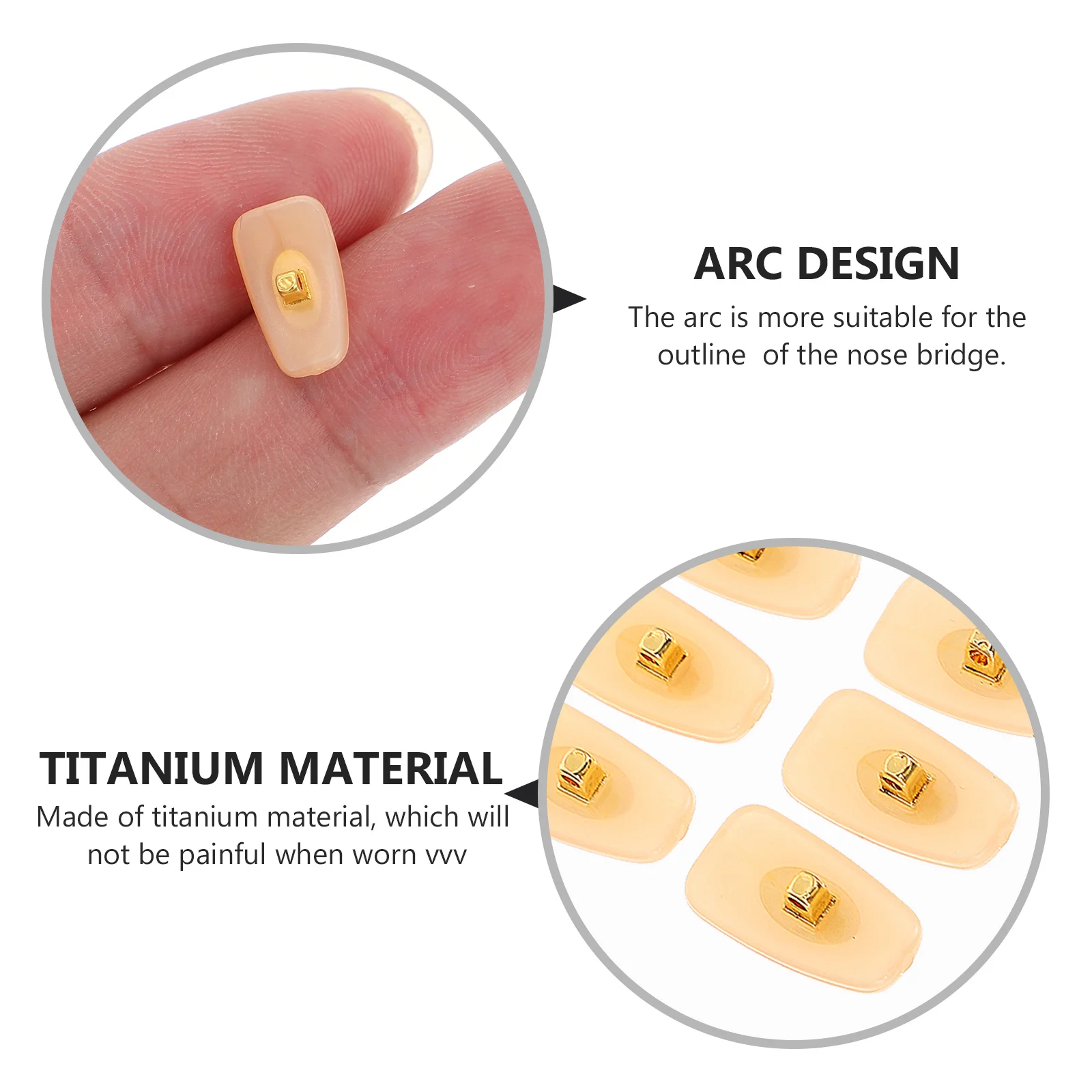 

20pcs Glasses Nose Pads Replacement For Eyeglass Frames Non-Skid Durable Imitation Pvc Cushions Simple Reliable Glass Accessory