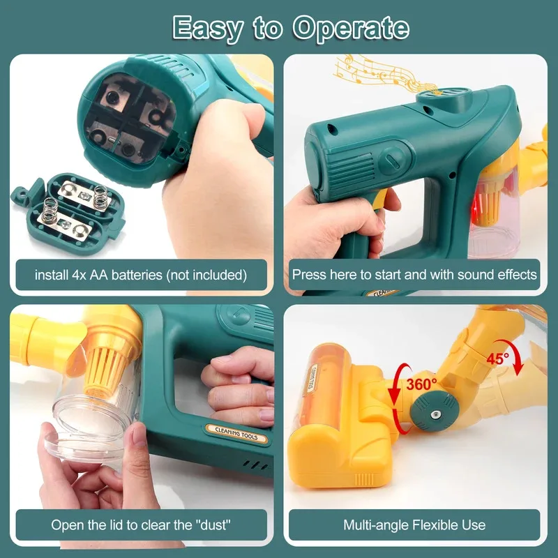 Elektrische Mini Stofzuiger Simulatie Huishoudelijk Werk Stofvanger met Licht voor Kinderen Geschenken Educatief Fantasiespel Speelgoed