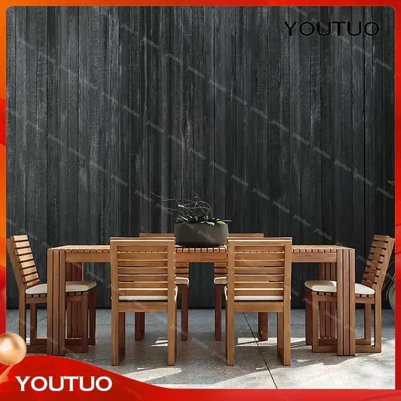 for Foshan Furniture High Quality Solid Teak Outdoor Dining Set 6 8 10 Seater Patio Restaurant Adjustable Table And Chairs