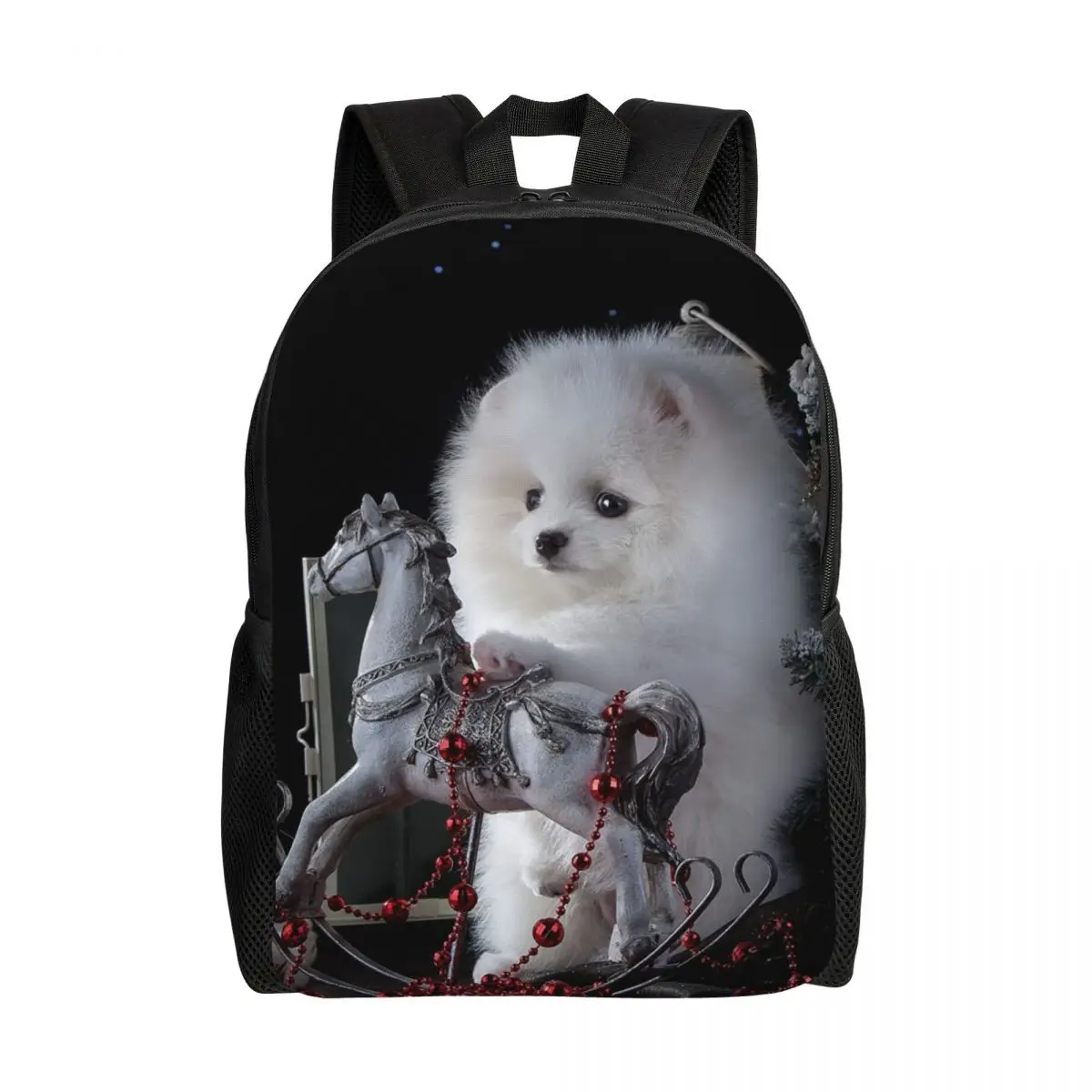 Cute Pomeranian Dog Pet Print Backpacks for Men Women Waterproof College School Spitz Puppy Bag Print Bookbags