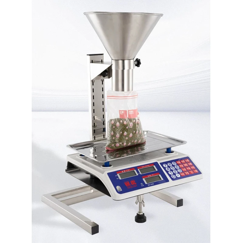 Máquina de llenado Manual de acero inoxidable de gran diámetro, tolva de alimentación, embalaje, bolsa de vacío, embudo de máquina de subembalaje a