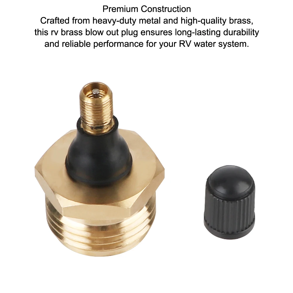 Motorhomes RV Accessories and Travel Trailers Helps Clear The Water Lines in RV for Campers Brass Quick Connect RV Blow Out Plug