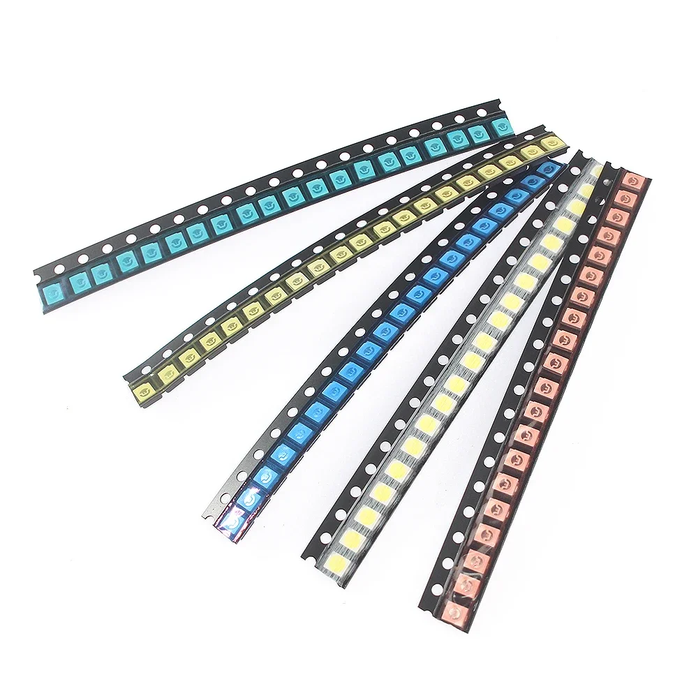 100pcs 0603 0805 1206 1210 5730 5050 SMD LED Light Emitting Diode Kit 5 colors Miniature LED Red White Yellow Green Blue