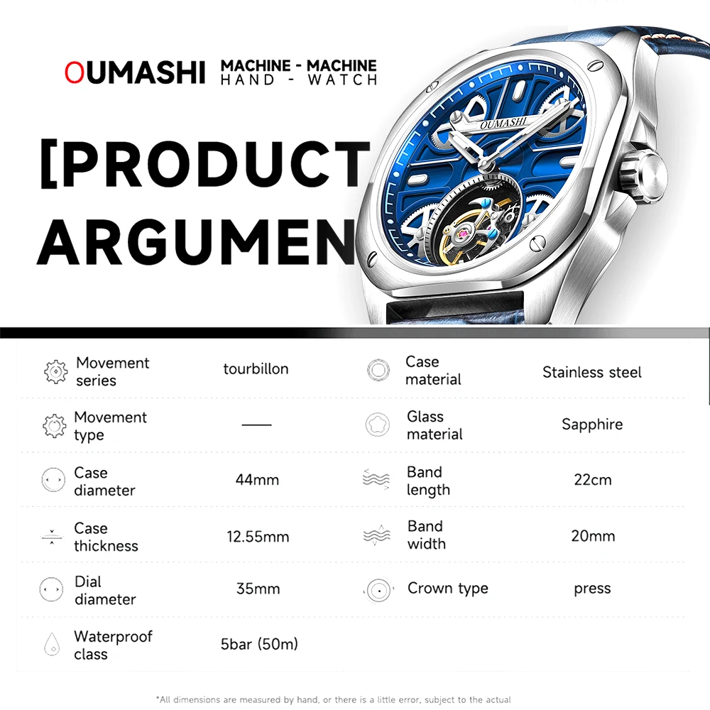 41mm Luxury men's watch Tourbillon Stainless steel waterproof watch Self-developed movement Automatic Mechanical wrist watch view 2