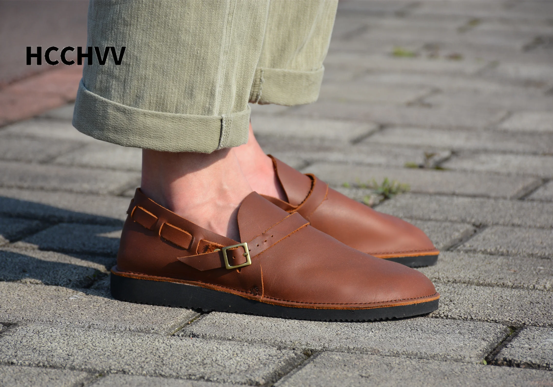 

Men's Oxford Casual Shoes Retro Work Shoes Soft Leather Buckle Men's Loafers man shoes leather genuine
