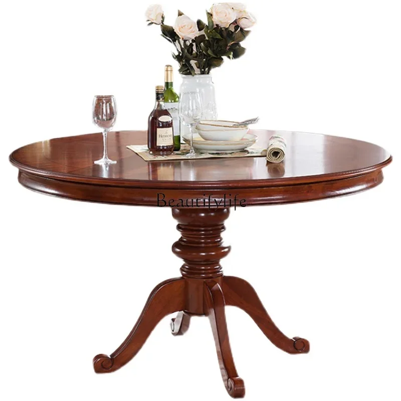 

LJYAамериканский обеденный стол из массива дерева, роскошный резной обеденный стол