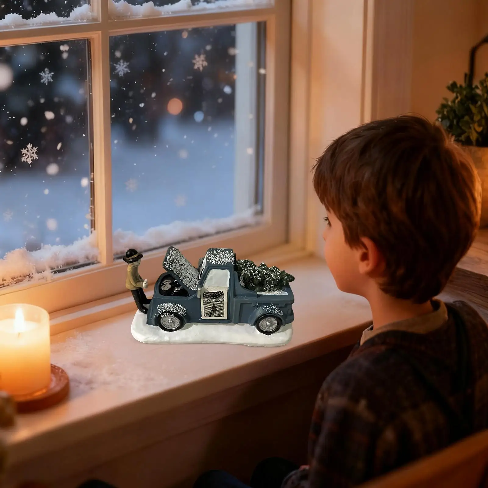 Christmas Truck Model Rustic Vintage Resin Decorations Christmas Farmhouse Decor For Holiday Party Offices Home Room Desk