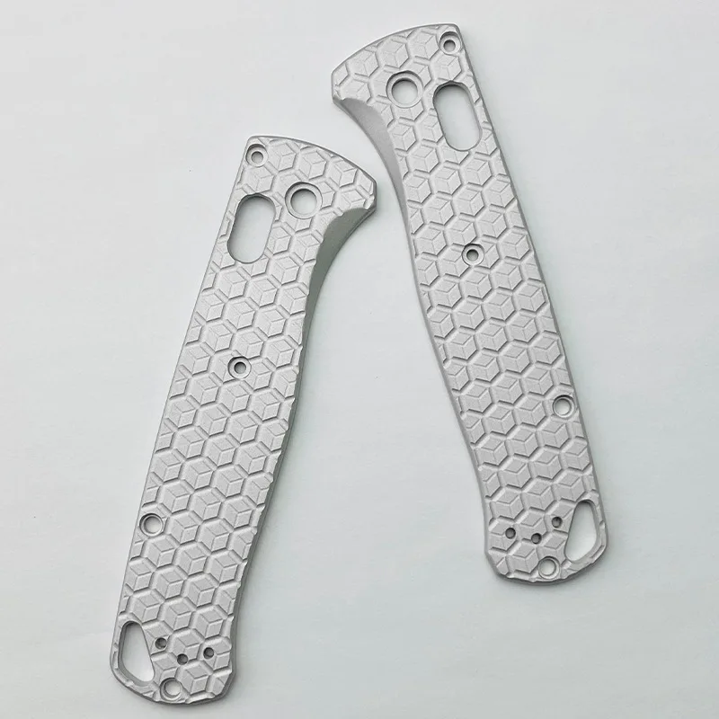 New Hexagonal Pattern Aluminium Alloy Knife Scale Grip Patches for Genuine Benchmade Bugout 535 Handles DIY Making Accessories