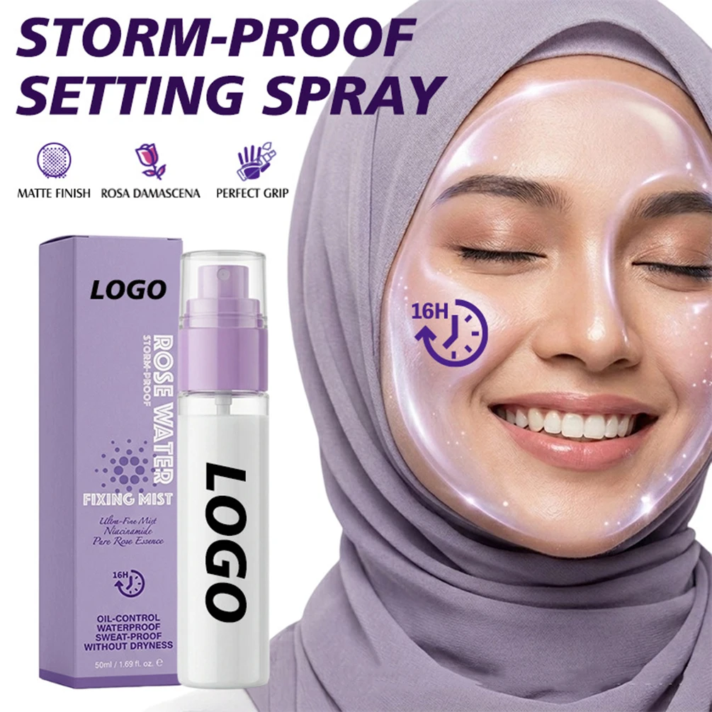 

Фиксирующий спрей для макияжа 50 мл, под собственной торговой маркой, глубоко увлажняющий, противовоспалительный и успокаивающий, стойкий, потостойкий, с индивидуальным логотипом