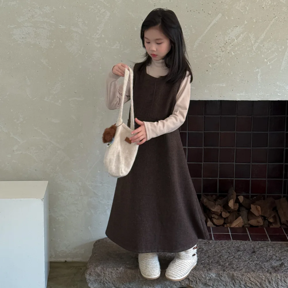 

Children's Dress 2025 Autumn and Winter Korean Baby Girl A-shaped Version Dress Children's Versatile Vest Skirt