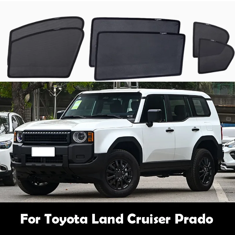 

Занавеска на лобовое стекло, заднее боковое окно для Toyota Land Cruiser Prado LC250 2024 2025, магнитный солнцезащитный козырек на окно автомобиля