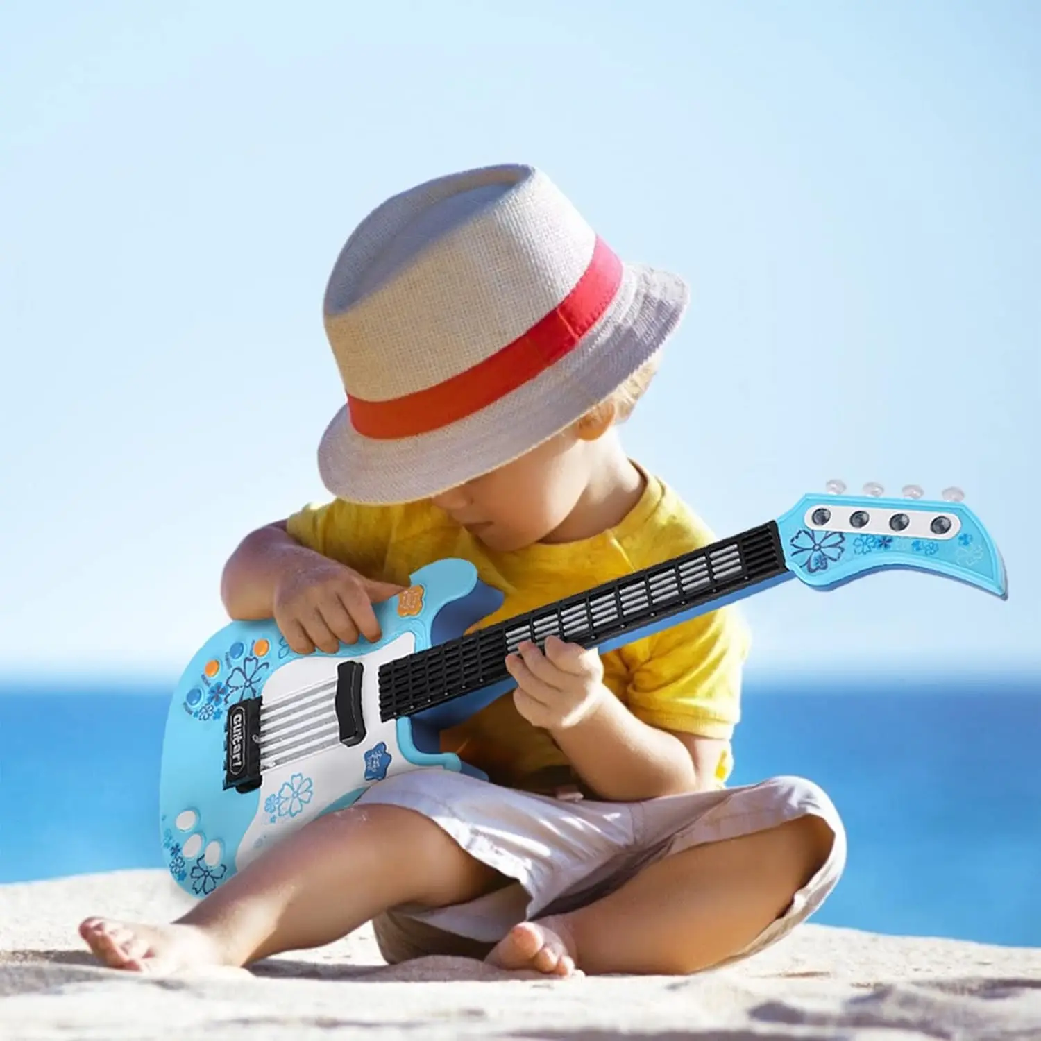 Multifunctioneel gitaarbasspeelgoed voor jongeren - Lichtgewicht muziekinstrument voor muziekbeginners, gitaarspeelgoed voor kinderen