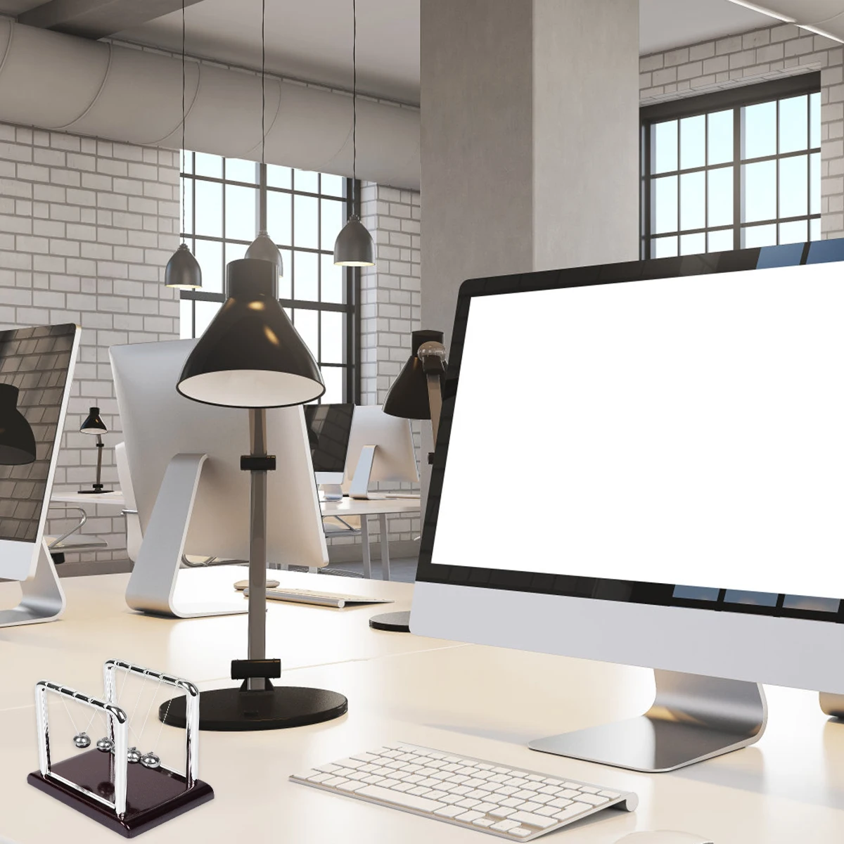 

Newton Pendulum Home Office Gift Unique Design Physics Toy Newton Pendulum Ball Science Model Black Desktop Decor