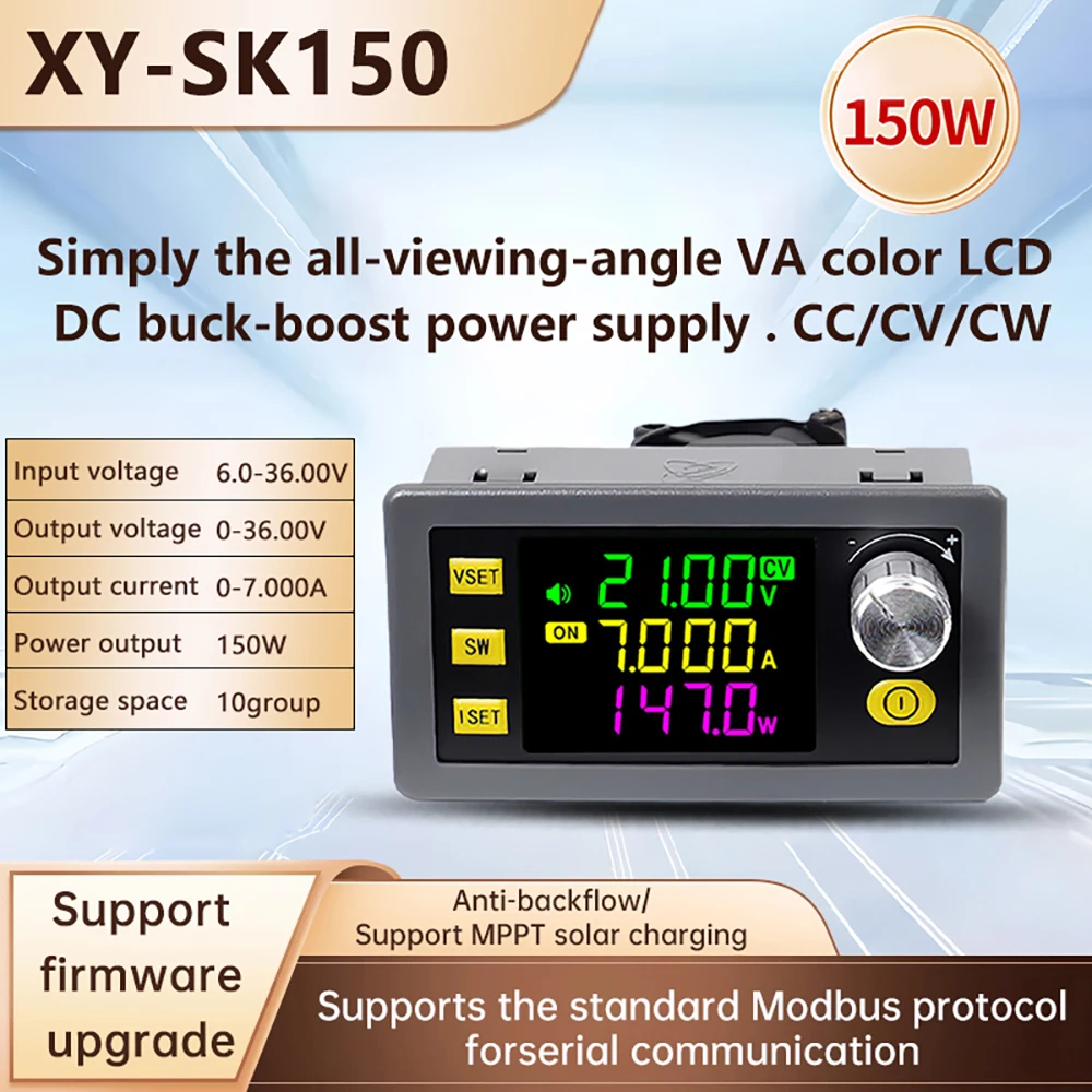 

6-36V Buck Boost Converter Adjustable Regulated Power Supply Input Constant Voltage Current Solar Charging Module Support MPPT