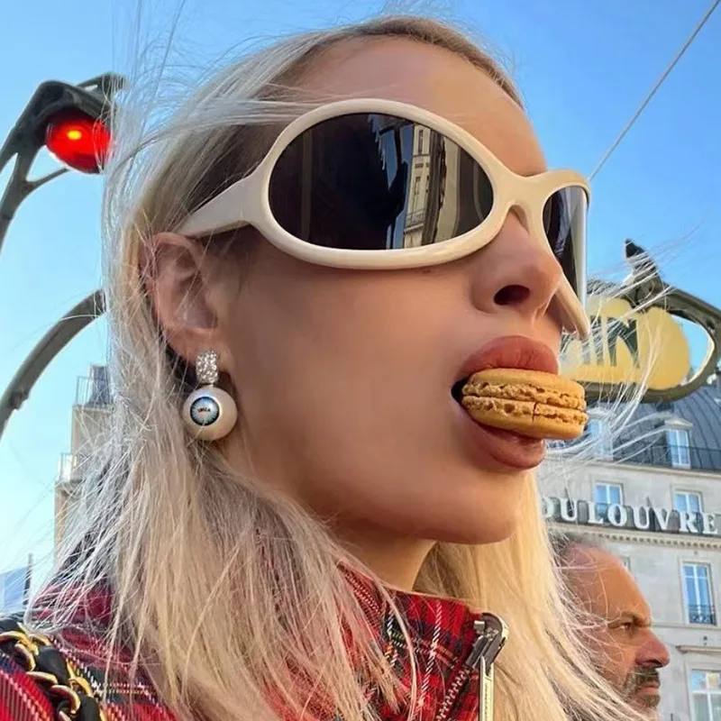DOHOHDO UV400 Modische unregelmäßige runde Sonnenbrille für Damen und Herren, Vintage-Designer-Sonnenbrille für Damen, trendige Damen-Sonnenbrille – Detail 2