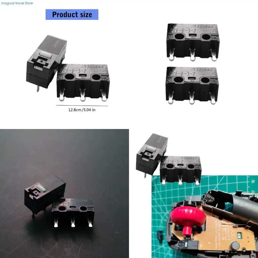 N2UB D2F-F-3-7 0.74N Mouse Microswitch 20 Million Clicks Tactiled Switches for Computer Enhances Responsiveness Designs 2PCS