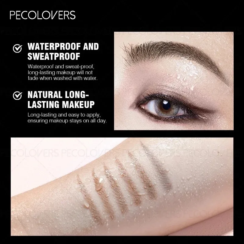 Matita per sopracciglia a doppia testa 2 pezzi, nera, riempitiva per sopracciglia, impermeabile e resistente al sudore, matita per sopracciglia Cosmetici per sopracciglia