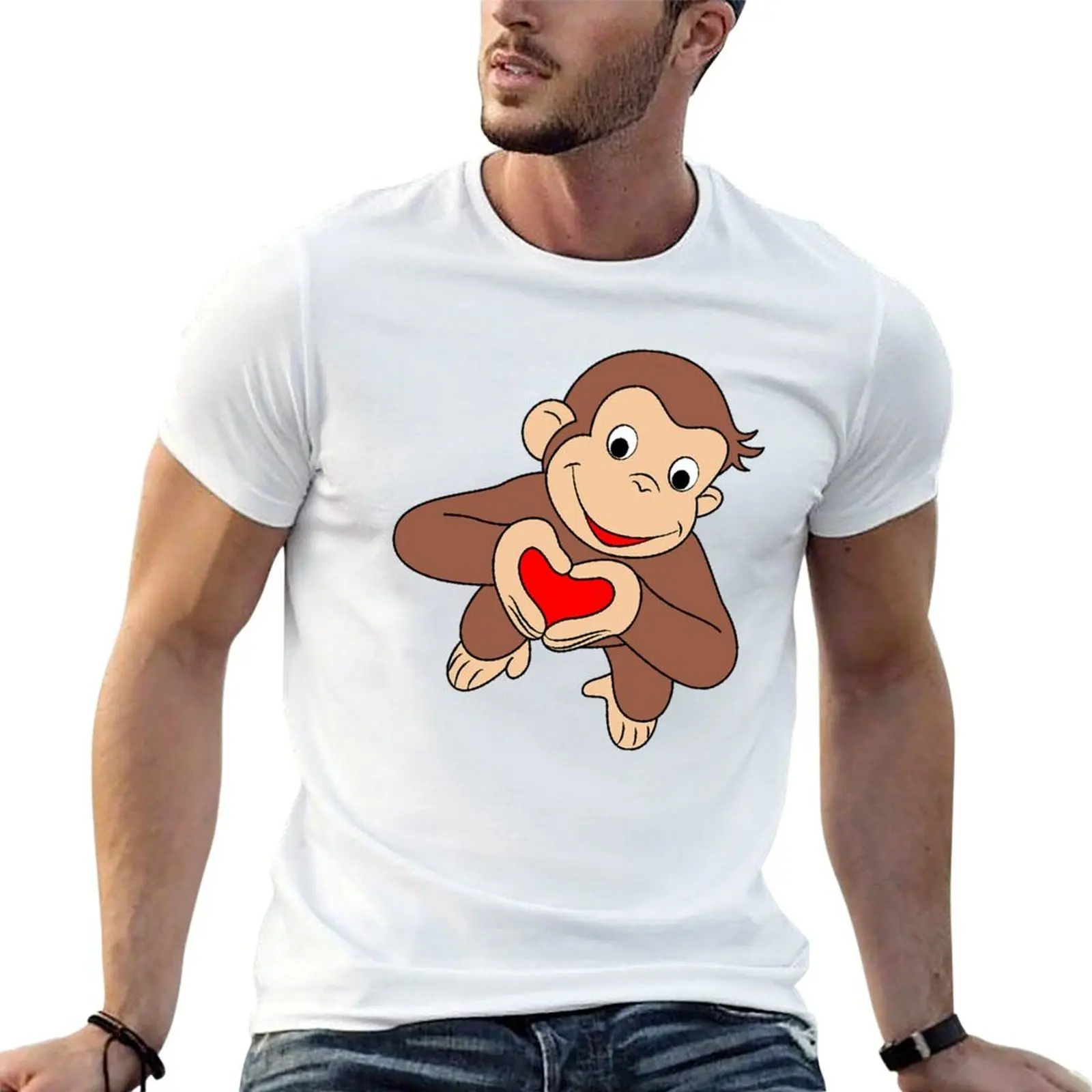 

t Is man cotton shirt cotton T-Shirt 100% t All shirt Curious men t shirts George 100% Heart cotton