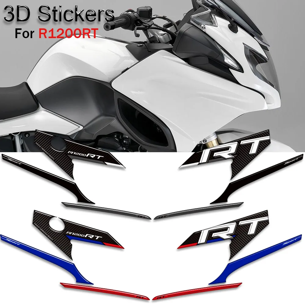 

Motorcycle Stickers Trunk Luggage Cases Protector Tank Pad Grips Knee Wheels Wind Deflector Decals For BMW R1200RT R 1200 RT