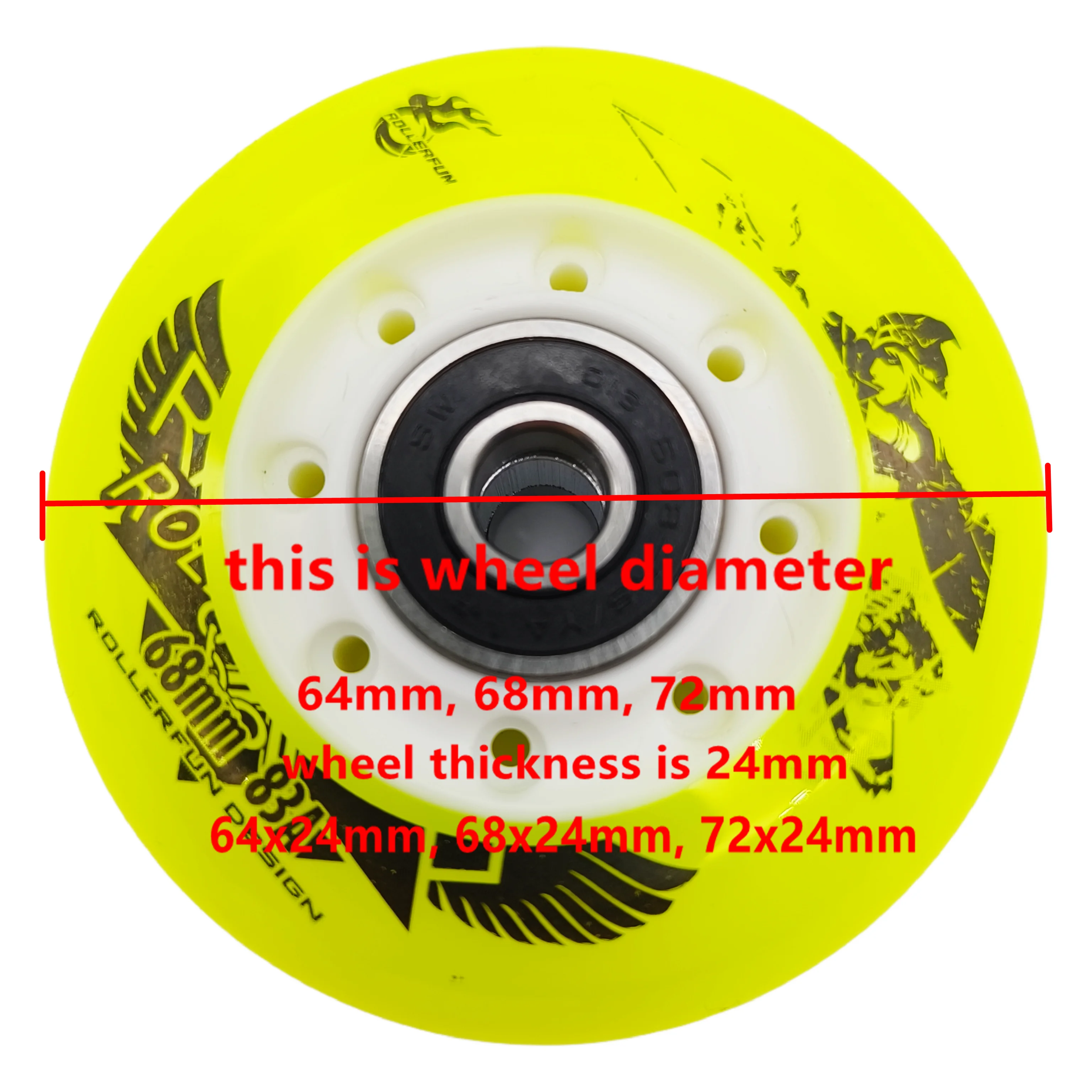 children roller wheel inline skate wheel 64mm 68mm 72mm 83a 8wheels/lot