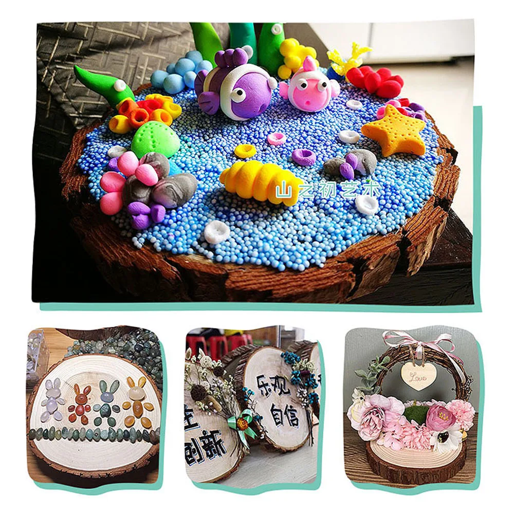 سميكة الطبيعية الصنوبر جولة شرائح الخشب غير المكتملة الدوائر مع شجرة النباح سجل أقراص DIY الحرف حفل زفاف اللوحة #6