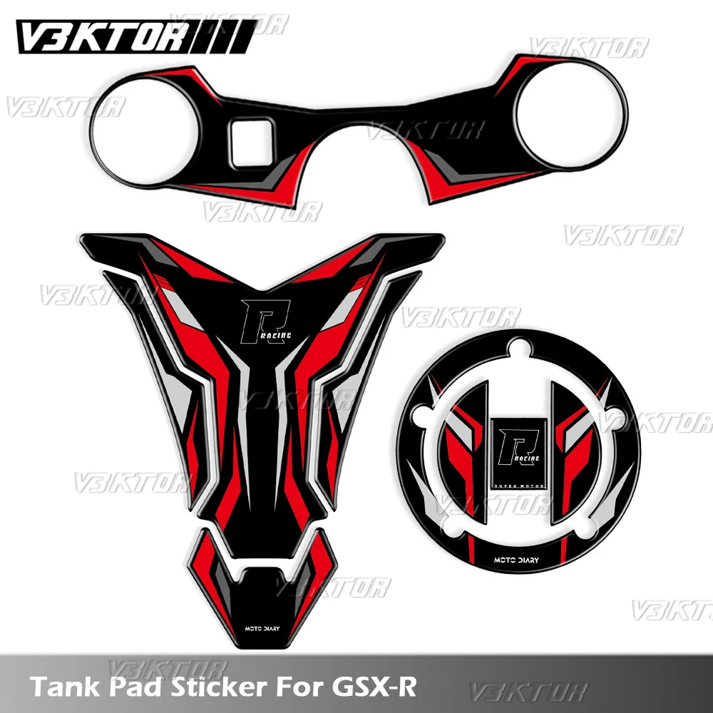 3D Brandstoftank Pad Sticker Olie Gas Cap Decal Vork Triple Tree Bovenste Klem Accessoires Voor GSXR GSX-R 600 750 1000 K6 K7 K8 K9