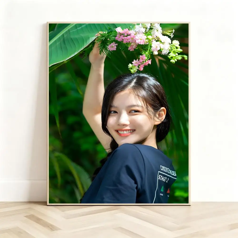 Sweet Actress K-Kim Yoo-jung Poster Classic Self-Adhesive PP Wall Sticker for Living Room Bar Decor Gift