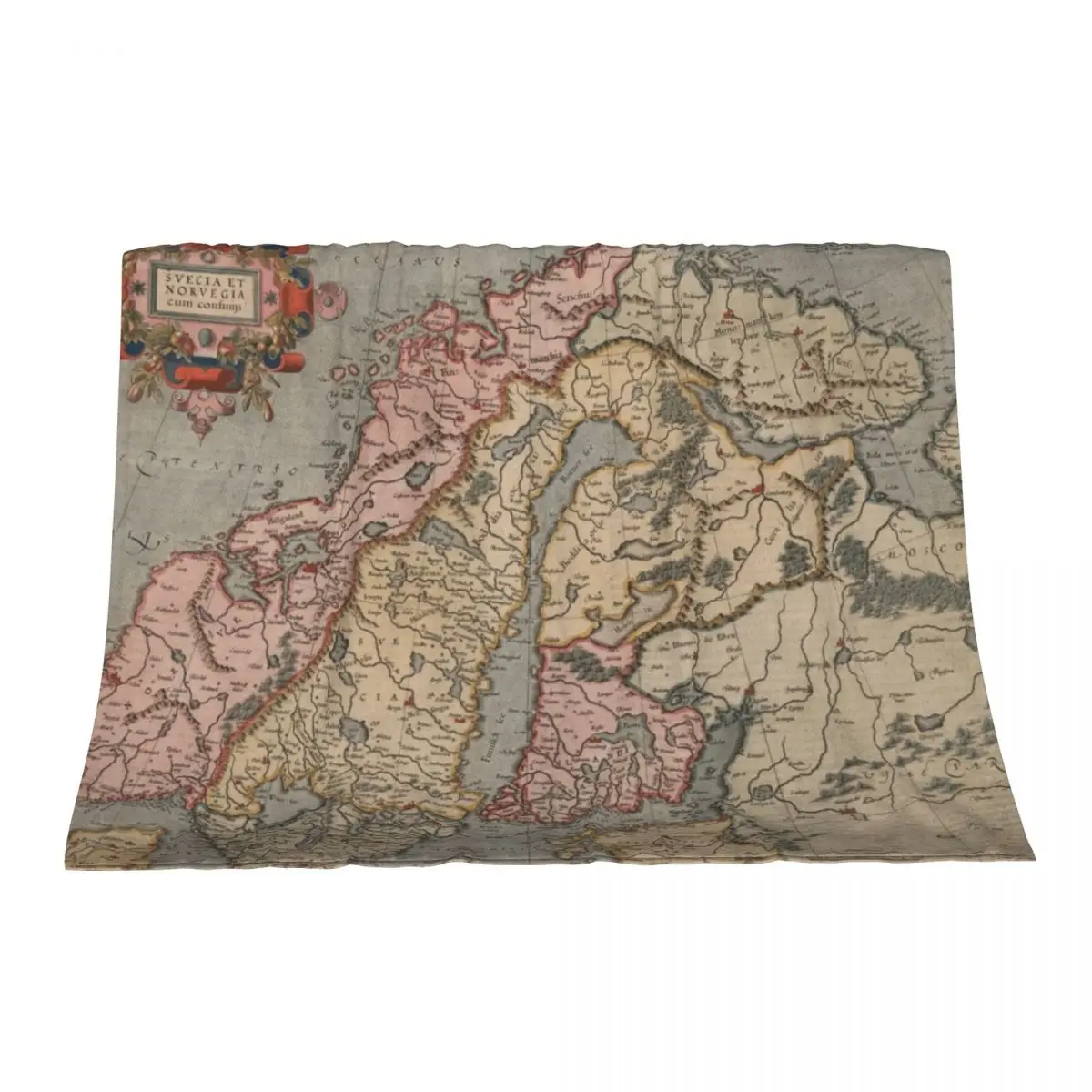 

Old Scandinavia Map (1623) Vintage Norway and Sweden Atlas Throw Blanket Luxury Designer Luxury Soft Big Luxury Thicken Blankets