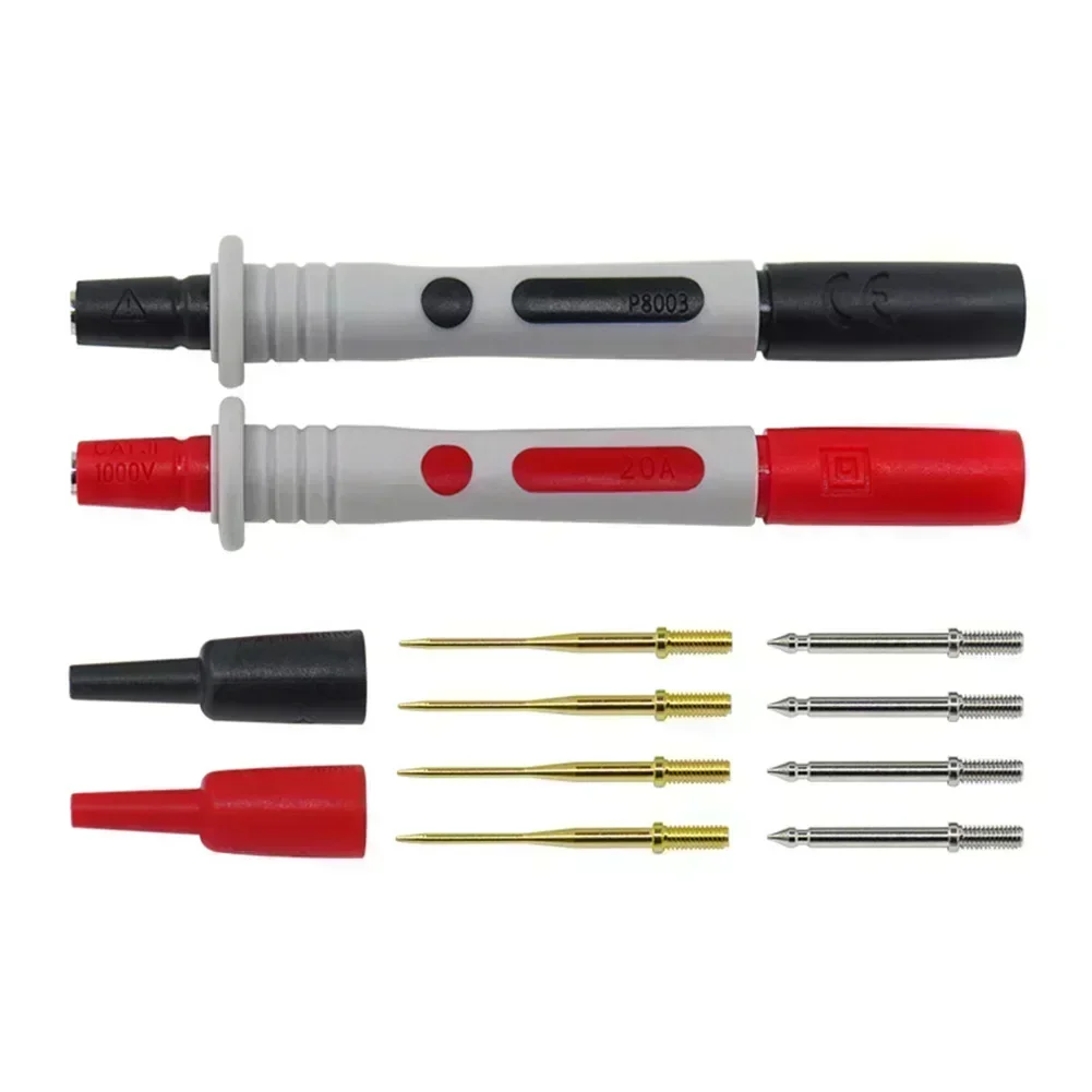 P8003 Electrical Multimeter Probe Set With Replaceable Gold Needles Compatible With Most Multimeters For Testing